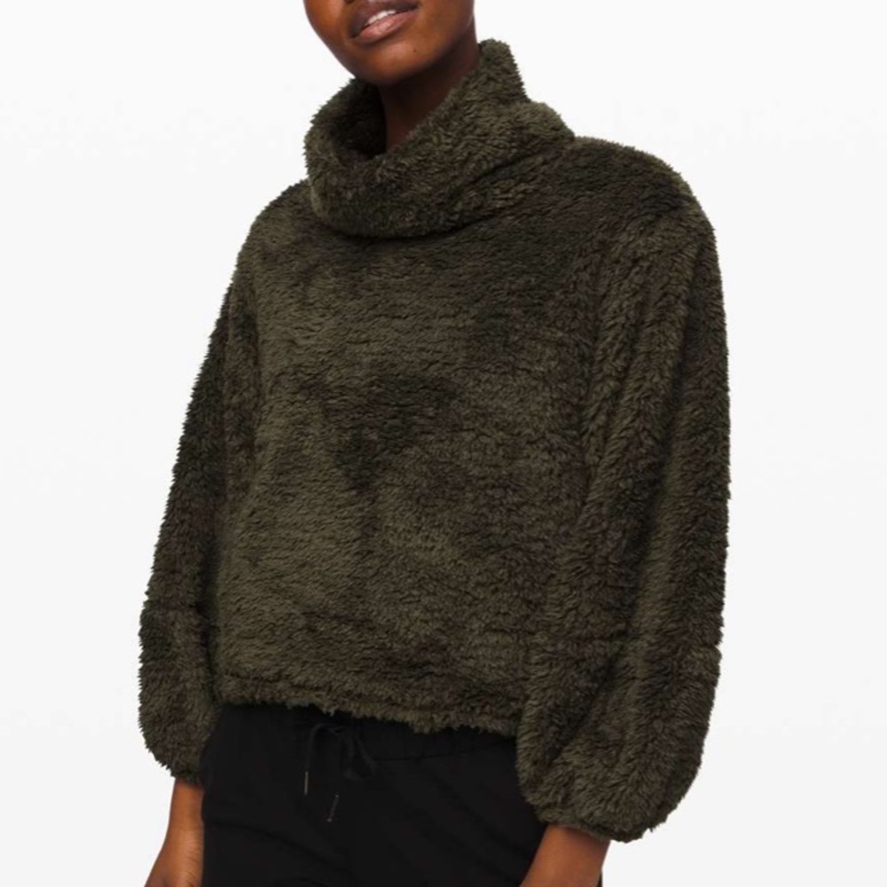 Lululemon Warmth Restore Sherpa Pullover Dark Olive
